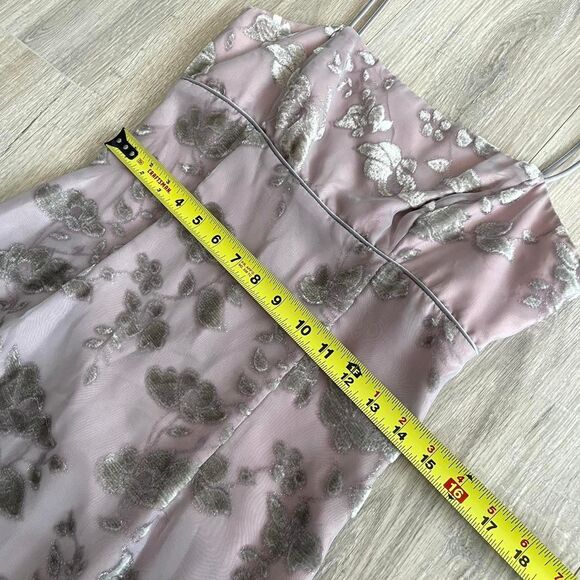 Vintage Y2K Pink and Grey Velvet Applique Formal Dress Pastel Prom Fairy Pixie - Picture 4 of 8